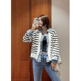 VR Striped Denim Outer