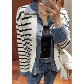 VR Striped Denim Outer